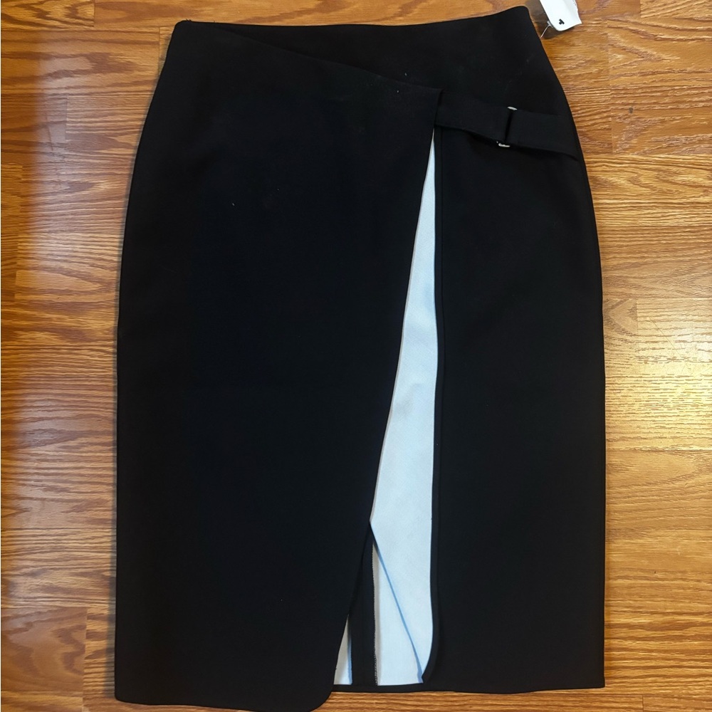 NEW Halogen Pencil Skirt Black Gray Split Size 8 Professional Business Office